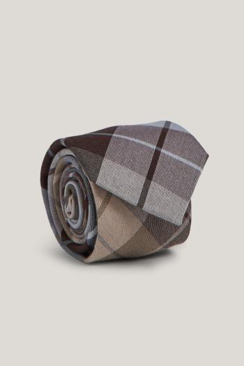 KRAVATA GANT CHECK COTTON SILK TIE WARM KHAKI