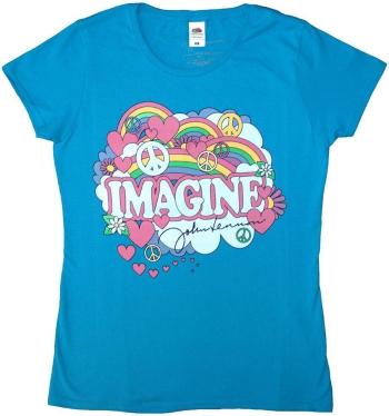 John Lennon Tričko Rainbows, Love & Peace Womens Light Blue M