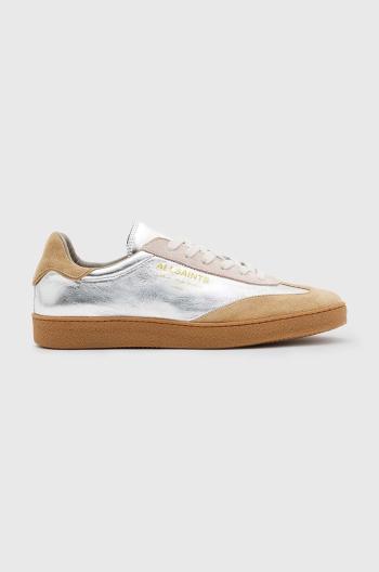 Kožené sneakers boty AllSaints Thelma stříbrná barva, WF715Z