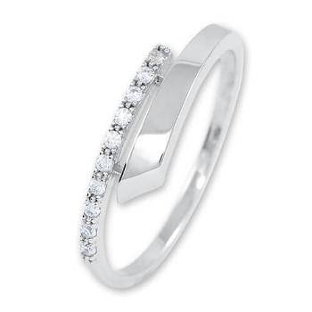Soliter Něžný dámský prsten z bílého zlata s krystaly 229 001 00857 07 58 mm