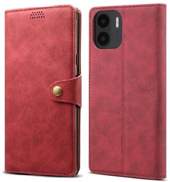 Mobiltelefon tok Lenuo Leather flip tok Xiaomi Redmi A1-hez, piros színű