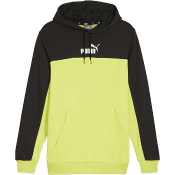 Puma ESSENTIALS + BLOCK HOODIE Pánská mikina, žlutá, velikost