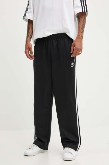 Kalhoty adidas Originals Adicolor Baggy Fit Firebird Pant pánské, černá barva, jednoduché, IZ4801