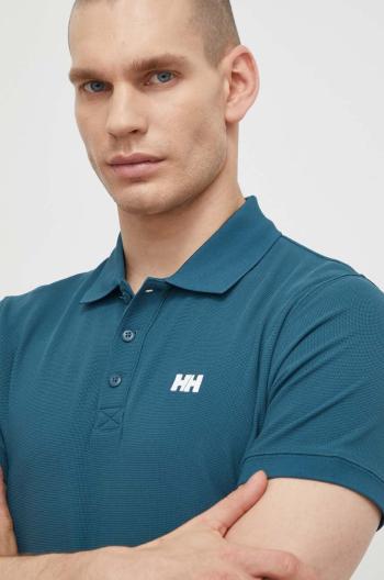 Polo tričko Helly Hansen zelená barva, s aplikací