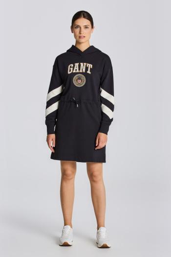 ŠATY GANT D1. CREST SHIELD HOODIE DRESS EBONY BLACK