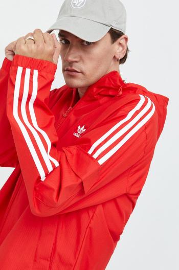 Bunda adidas Originals pánská, červená barva, přechodná