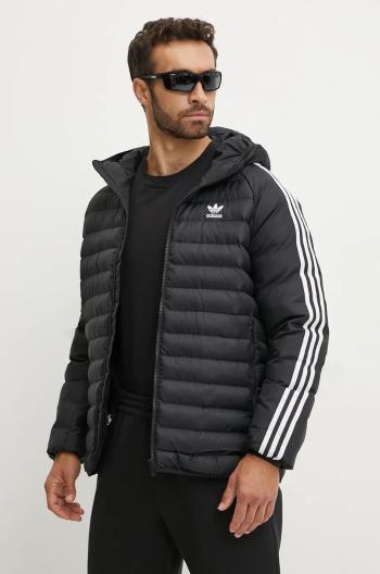 Bunda adidas Originals Pad Hooded Jacket pánská, černá barva, zimní, IZ1842