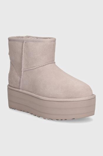 Semišové sněhule UGG Classic Mini Platform fialová barva, 1134991-PSK