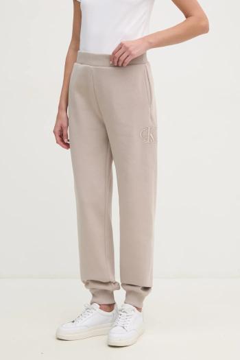 Tepláky Calvin Klein Jeans béžová farba, jednofarebné, J20J224841