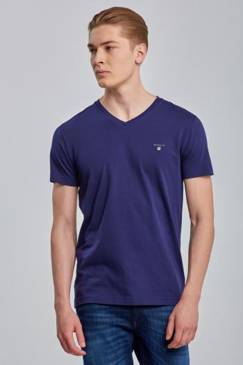 TRIČKO GANT ORIGINAL SLIM V-NECK T-SHIRT EVENING BLUE