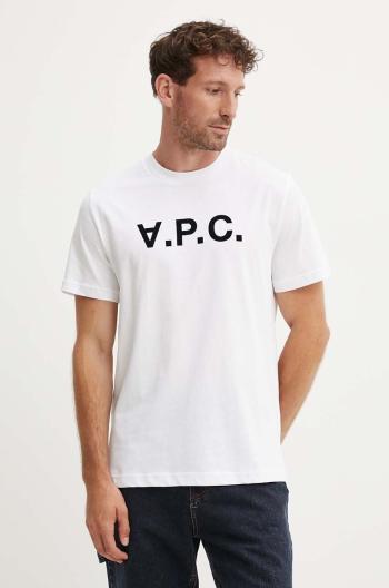 Bavlněné tričko A.P.C. t-shirt standard grand vpc GOTS s aplikací, COHBM.M26384