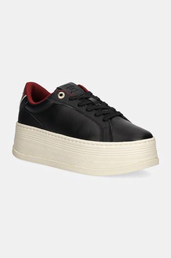 Sneakers boty Tommy Hilfiger TH PLATFORM SNEAKER TRIANGLE černá barva, FW0FW08115