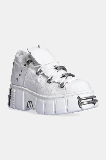 Kožené sneakers boty New Rock Napa Blanca + Tower Blanco Acero bílá barva, M-106N-S18