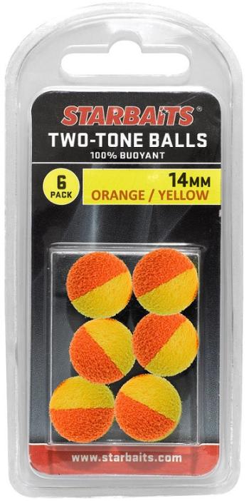 Starbaits plovoucí kuličky two tones balls 6 ks - 14 mm oranžová žlutá