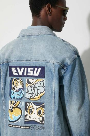 Džínová bunda Evisu pánská, přechodná, oversize