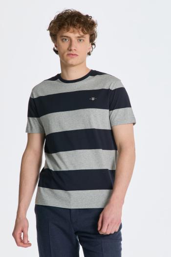 TRIČKO GANT BAR STRIPE SS T-SHIRT GREY MELANGE