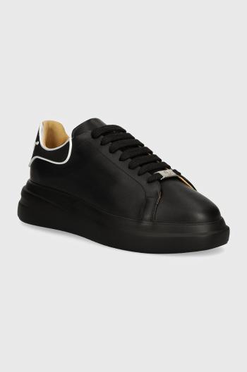 Kožené sneakers boty Philipp Plein Lo-Top Mega Star černá barva, USC0599 PLE005N 0202