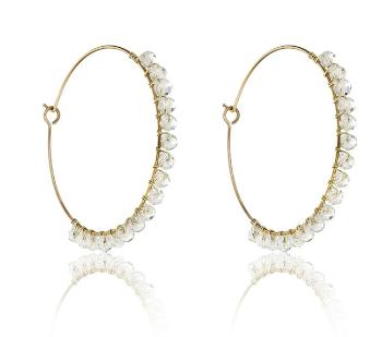 Marc Malone Fashion pozlacené kruhy Naomi White Earrings MCE23029G