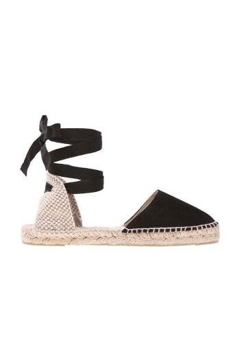 Semišové espadrilky Manebi Flat Valenciana Espadrilles černá barva, K 1.0 P0