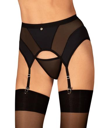 Elegantní podvazkový pás Chic Amoria garter belt - Obsessive XS/S Černá