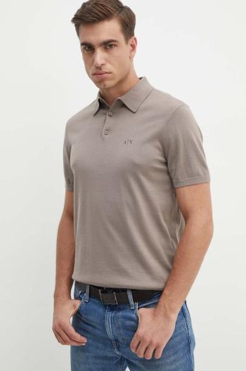 Bavlněné polo tričko Armani Exchange béžová barva, 8NZF5D ZM3JZ