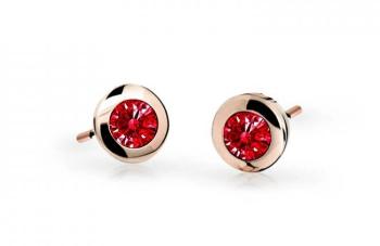 Cutie Jewellery Dětské náušnice z růžového zlata C1537-30-X-4 červená