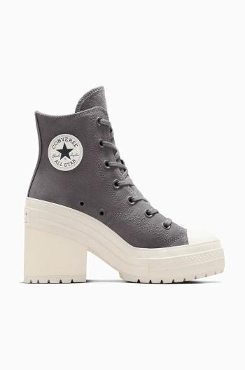 Semišové tenisky Converse Chuck 70 De Luxe Heel šedá barva, A12327C