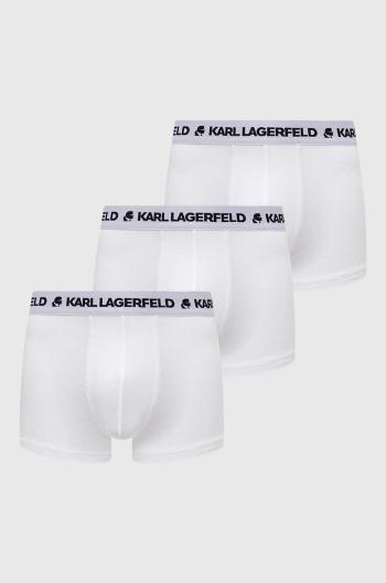 Boxerky Karl Lagerfeld 3-pack pánské, bílá barva