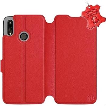 Flip pouzdro na mobil Huawei P Smart 2019 - Červené - kožené -   Red Leather (5903226715220)