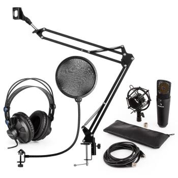 Auna MIC-920B USB MIKROFONNÍ SADA V4 SLUCHÁTKA, MIKROFON, MIKROFONNÍ RAMENO, POP FILTR