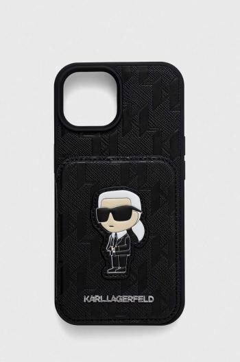 Obal na telefon Karl Lagerfeld iPhone 15 6.1 černá barva