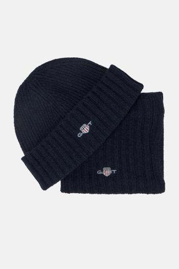 SET ČEPICE A ŠÁLA GANT BEANIE SNOOD GIFT SET EVENING BLUE