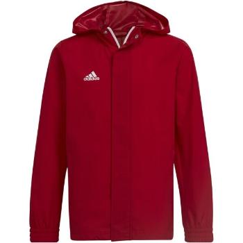 adidas ENTRADA 22 ALL WEATHER JACKET Juniorská fotbalová bunda, červená, velikost