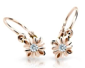 Cutie Diamonds Dětské kytičkové náušnice z růžového zlata s diamanty C2261-10-10-X-4-D