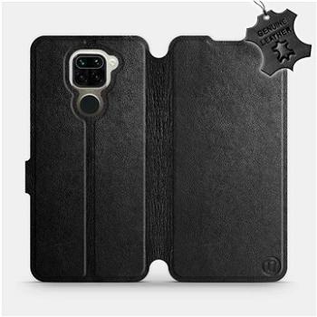 Flip pouzdro na mobil Xiaomi Redmi Note 9 - Černé - kožené - Black Leather (5903516288847)