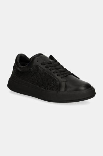 Sneakers boty Calvin Klein LOW TOP LACE UP LTH MONO černá barva, HM0HM01557