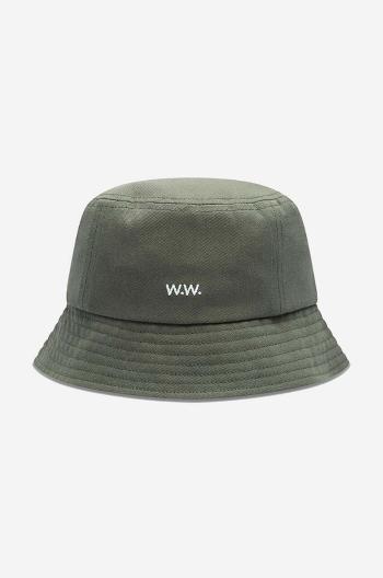 Bavlněný klobouk Wood Wood Ossian Bucket Hat zelená barva, 12240817.7083-DUSTYGREEN