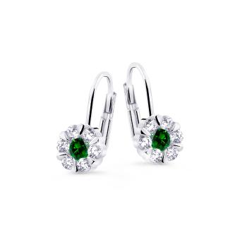 Cutie Diamonds Oslnivé visací náušnice z bílého zlata se smaragdy a diamanty DZ8039-55-SM-X-2