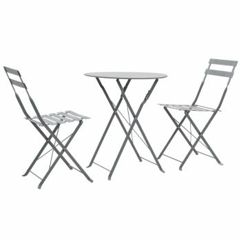 Zahradního bistro set 3 ks ocel Dekorhome Šedá