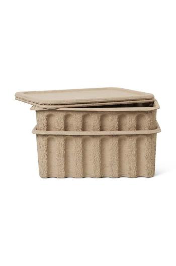 Úložný box ferm LIVING Paper Pulp Box L 2-pack