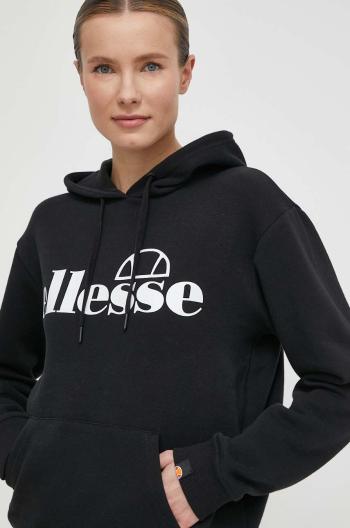 Mikina Ellesse Lyara OH Hoody dámská, černá barva, s kapucí, s potiskem, SGP16455