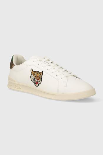 Kožené sneakers boty Polo Ralph Lauren Hrt Crt II bílá barva, 809937845001