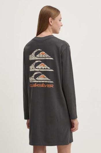 Bavlněné šaty Quiksilver Ls Tee Dress šedá barva, mini, EQYFT04989