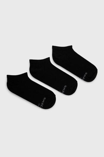 Ponožky Skechers (3-pack) pánské, černá barva