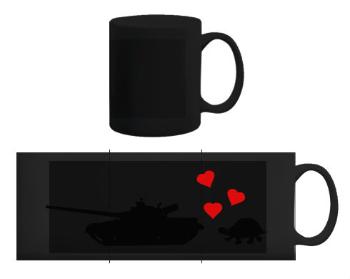 Černý hrnek Love tank