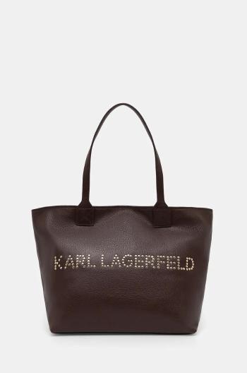 Kožená kabelka Karl Lagerfeld hnědá barva, 245W3087