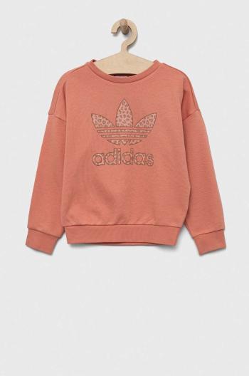 Dětská mikina adidas Originals oranžová barva, s potiskem