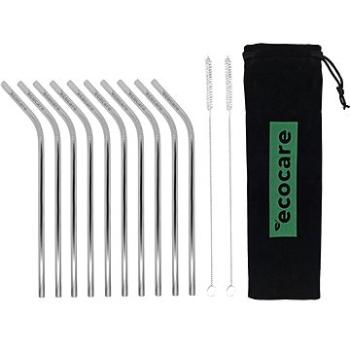 ECOCARE Kovová Brčka Set Silver Bent 10 ks (0750122022038)