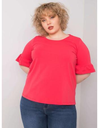 Dámská halenka bavlněná plus size YARELI růžová