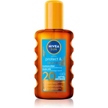 Nivea Sun Protect & Bronze olej na opalování podporující zhnědnutí SPF 20 200 ml